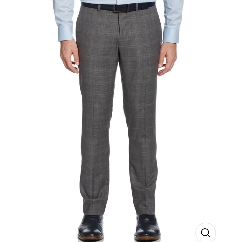 Perry Ellis Very Slim Fit Subtle Plaid Suit Pant